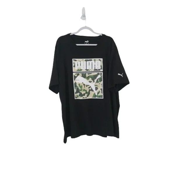 Puma One Shot Camo T-Shirt Mens Size 4XL Black Graphic Crew Neck Short Sleeve - Picture 1 of 7